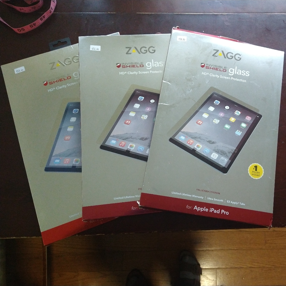 3pc Zig Zag IPAD PRO Invisible Shield HD Clarity Screen Protector